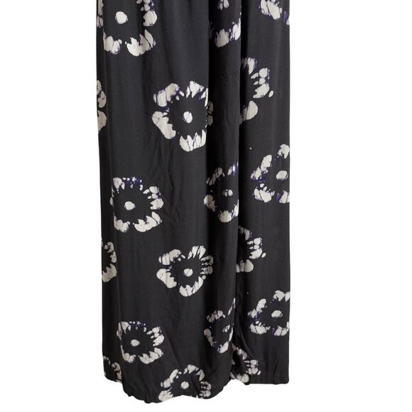 Busayo Collective Hibiscus Floral Print Black Halter Tie Neck Maxi Dress Size XS - Picture 8 of 13